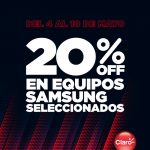 Claro y Samsung ofrecen un 20% de descuento en los smartphones de la marca